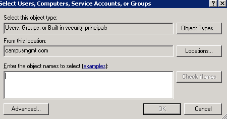 Permissions dialog