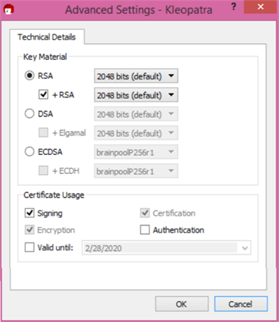 Advanced Settings - Kleopatra