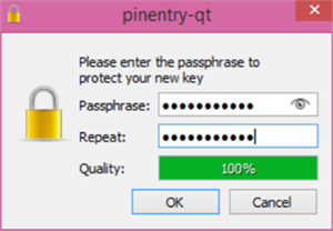 Re-enter passphrase