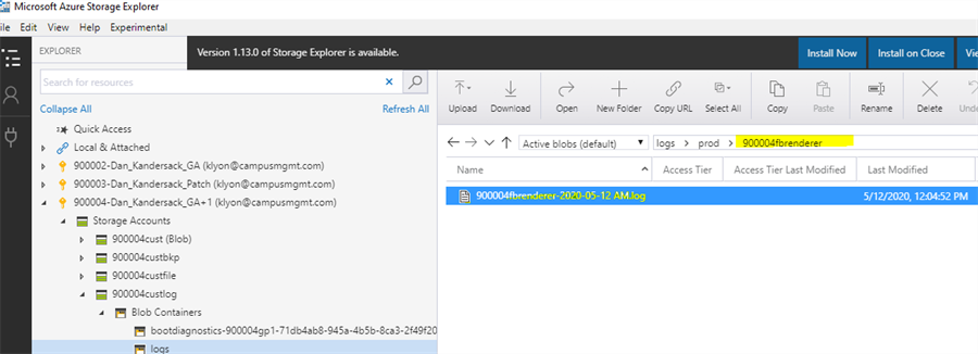 Azure Blob SAtorage