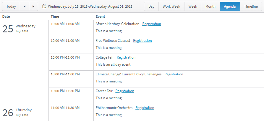 Calendar - Model Data