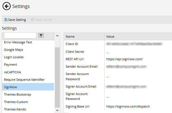 Adobe Sign Settings