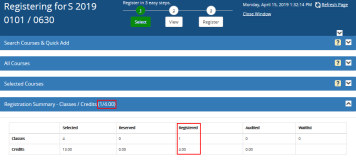 Registration Step 1 - Registration Summary