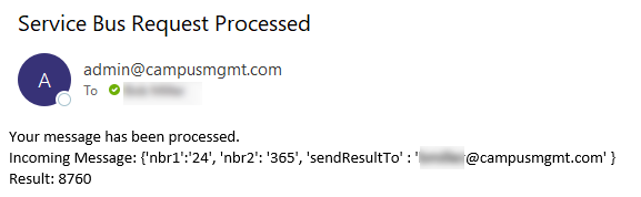 SendToAzureServiceBus Properties