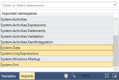 Imported Namespaces