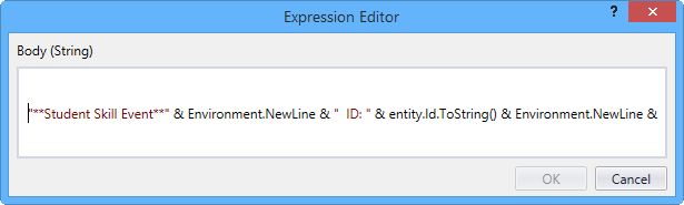 SendMail VB expression for Body